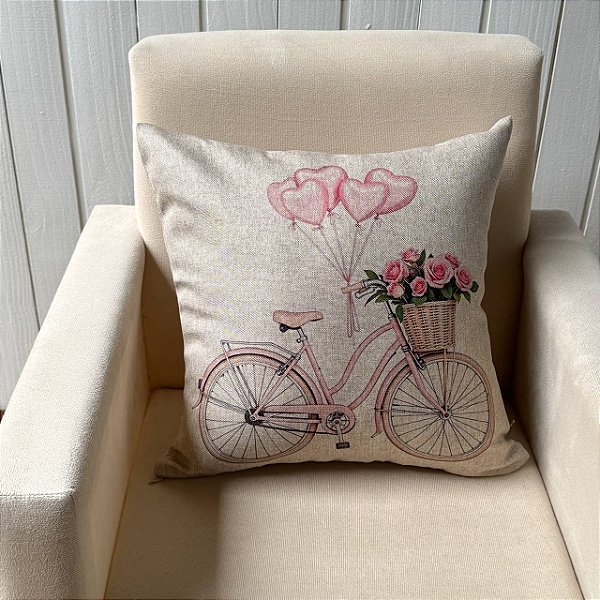 Capa de almofada Linhão - Bicicleta e balões