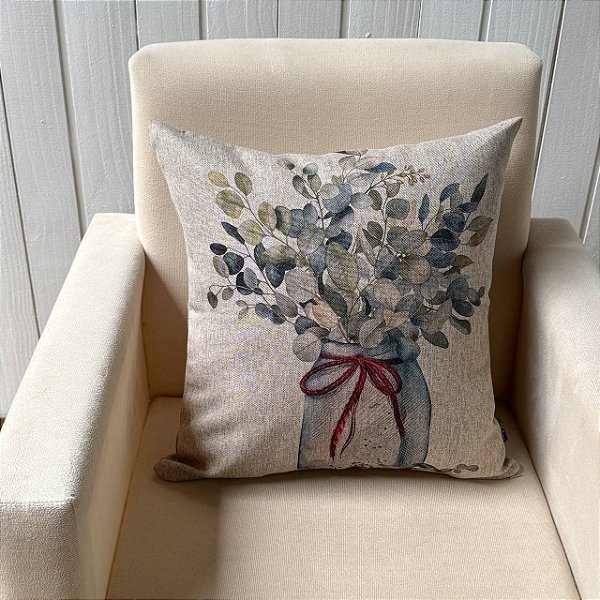 Capa de almofada Linhão - Arranjo de Flores