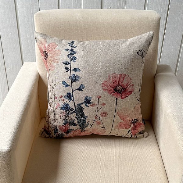 Capa de almofada Linhão - Flores