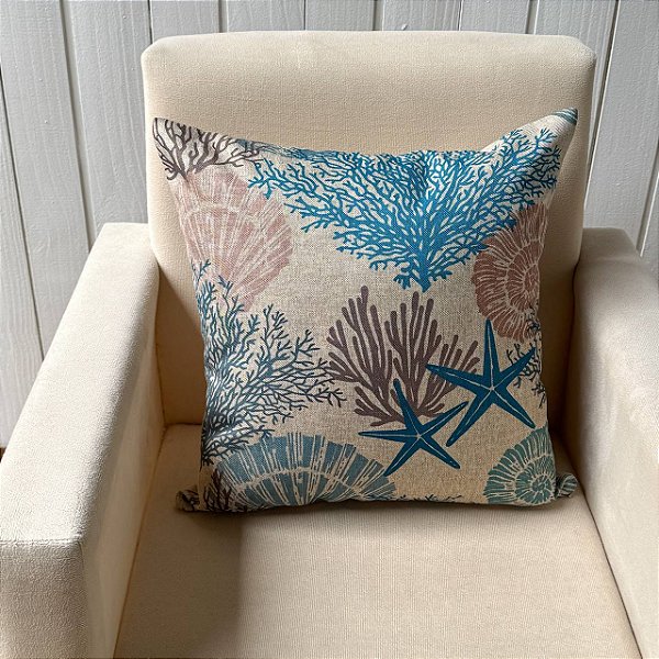 Capa de almofada Linhão - Corais
