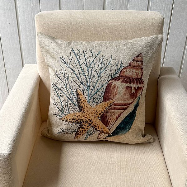 Capa de almofada Linhão - Conchas