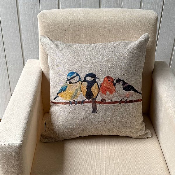 Capa de almofada Linhão - Passarinhos