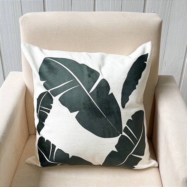 Capa de almofada Linhão - Folhagem Contemporânea