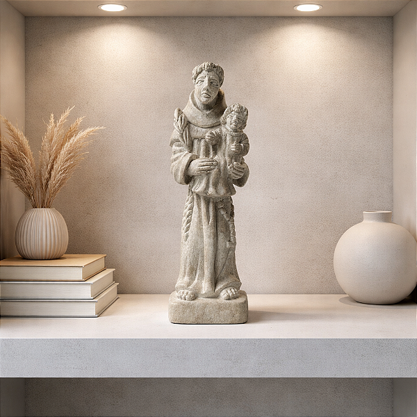 Escultura em Pedra Sabão - Santo Antônio e menino Jesus