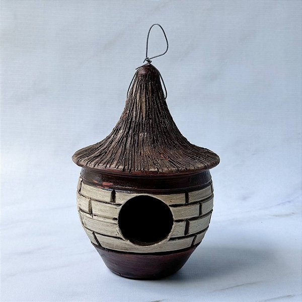 Casinha de Passarinho de Barro - Branca