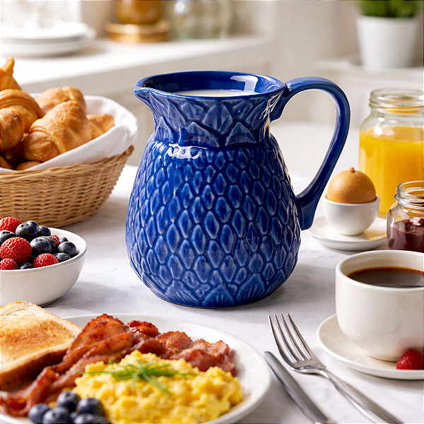 Jarro de Cerâmica - "Abacaxi" Azul