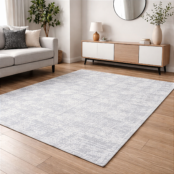 Tapete Sala 2m x 1,4m - Cinza Marmorizado