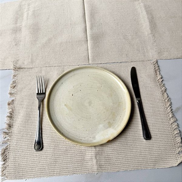 Jogo americano 7 peças - Listras Cru e Ocre