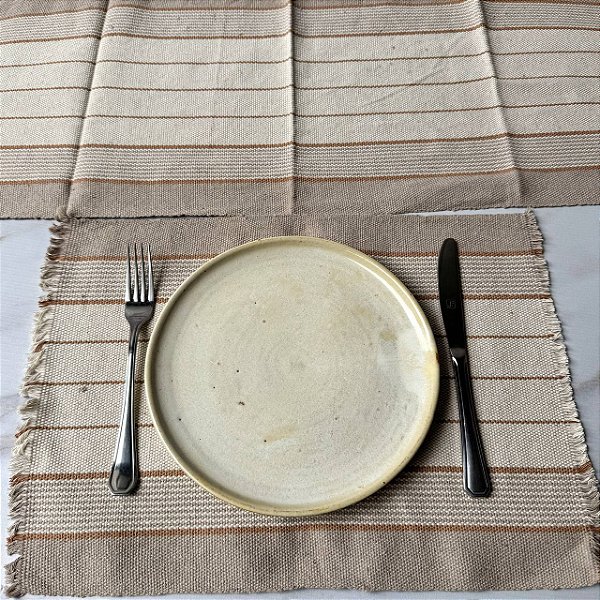 Jogo americano 7 peças - Cru, Ocre e Caramelo