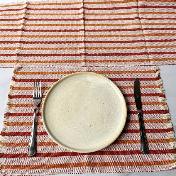 Jogo americano 7 peças - Listras Quentes