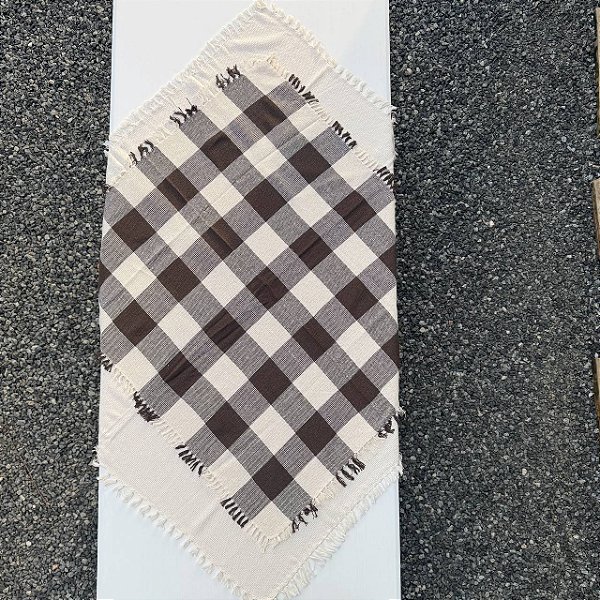 Dueto Toalhas de Mesa - Xadrez Cru e Marrom Café