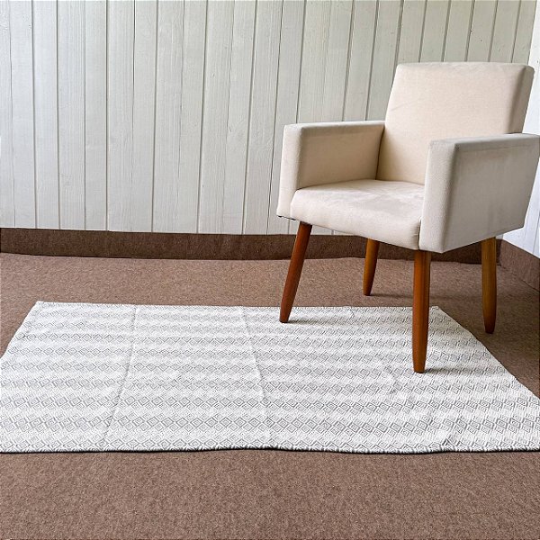 Tapete Beira Cama Boho - Geométrico Cappuccino