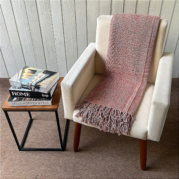 Manta M Terracota com Mescla Cru - 1,80m x 2,40m