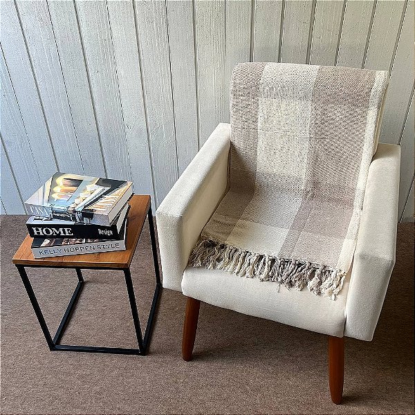 Manta G Xadrez Cappuccino - 2,2m x 2,6m