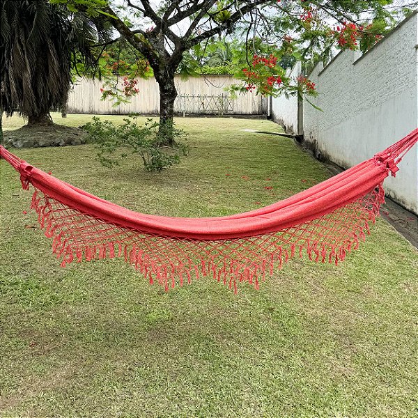 Rede de Descanso - Mescla Laranja e Vermelho