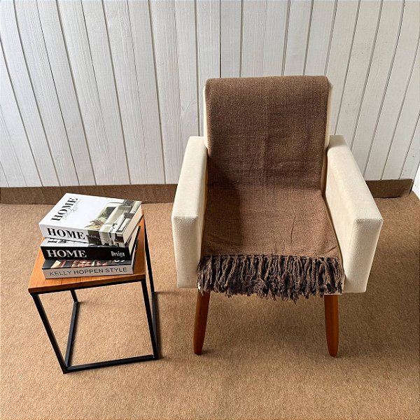 Manta GG Marrom Café mescla Cru - 2,4m x 2,8m