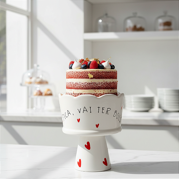 Boleira Cerâmica - Fica, vai ter bolo