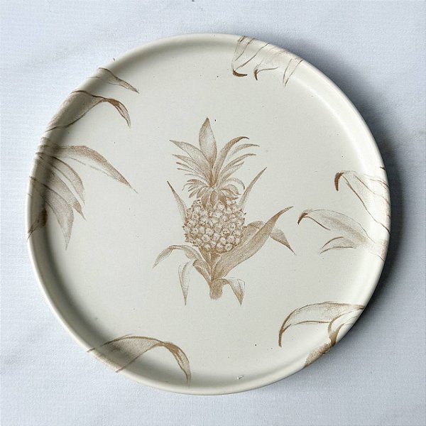 Jogo 04 pratos de lanche - cerâmica