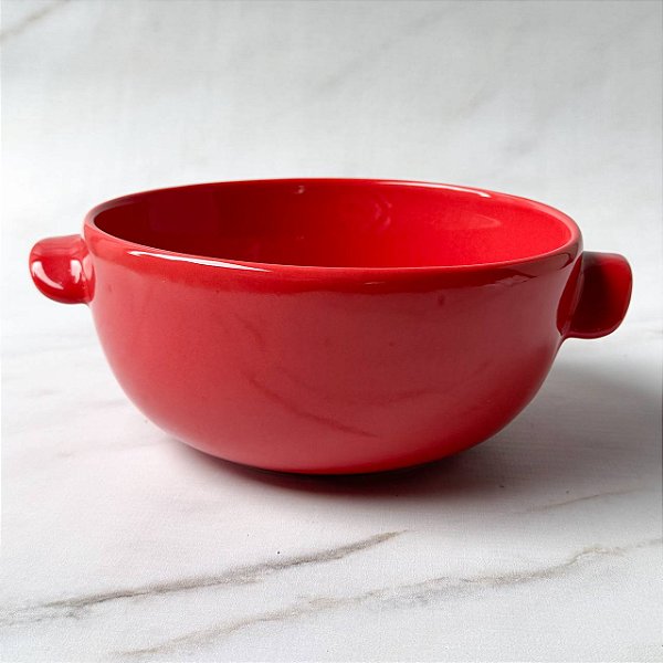 Bowl de Cerâmica com Alças - Vermelho