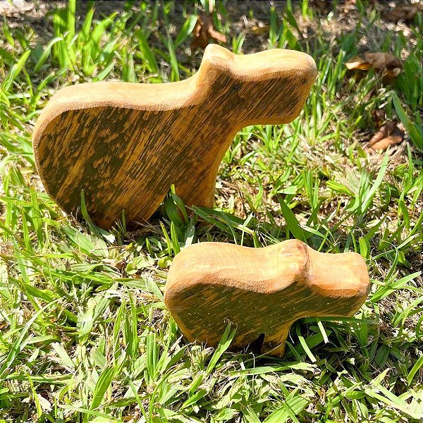 Dupla Capivaras de Madeira