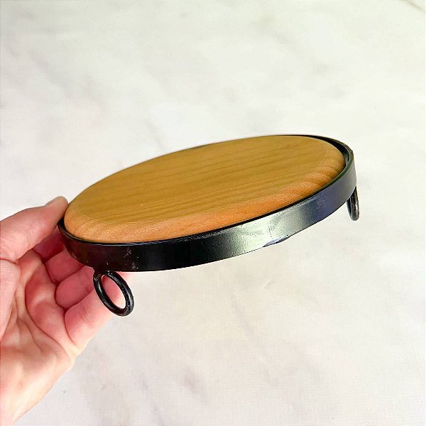 Base de Madeira e Ferro - 18cm