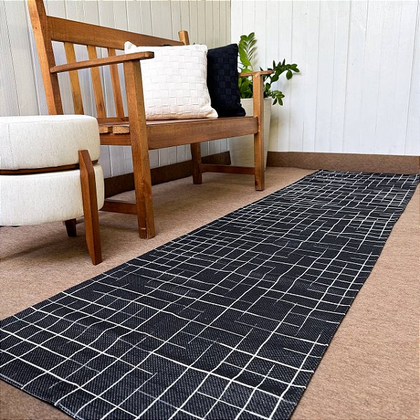 Passadeira Emborrachada 2,5m x 65cm - Risca Preto