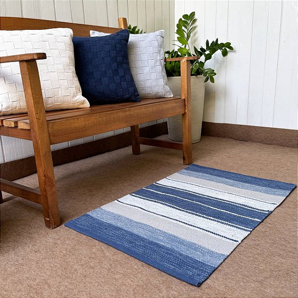 Tapete Kilim 90cm x 60cm - Azul