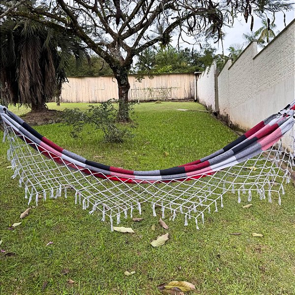 Rede de Descanso - Vermelha, Cinza e Preta