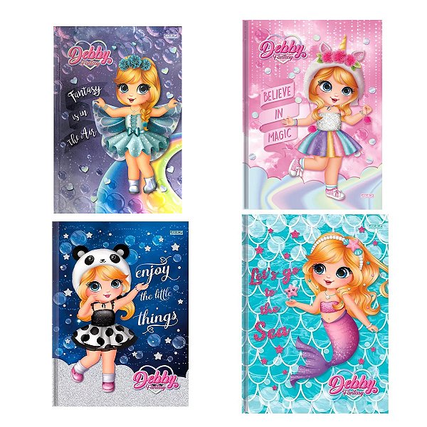 Caderno de Bilhete São Domingos Debby Fantasy 1/4 Pequeno Sortido