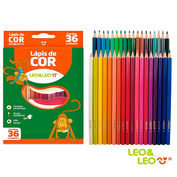 Lápis De Cor 36 Cores Leo & Leo Sextavado