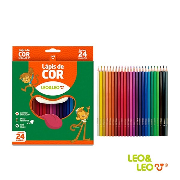Lápis de Cor 24 Cores Leo & Leo