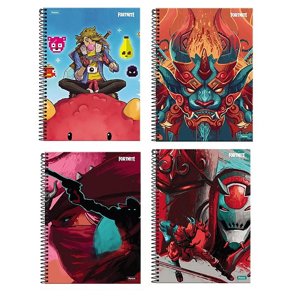 Caderno Fortnite Foroni 10 Materias 200 Fls Espiral
