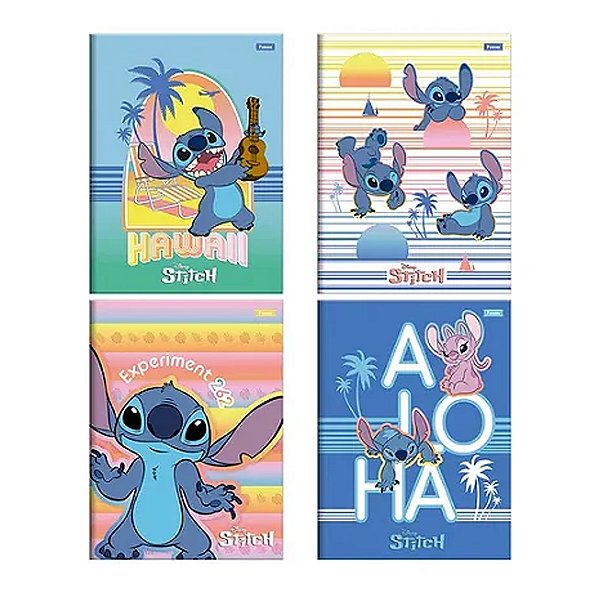 Caderno Universitário Stitch Personalizado  Foroni 80 Fls Brochura