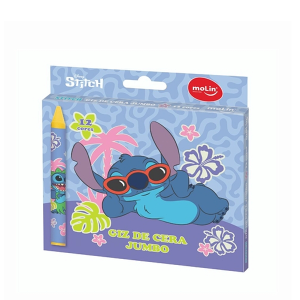 Giz de Cera Jumbo Lilo & Stitch 12 Cores Molin