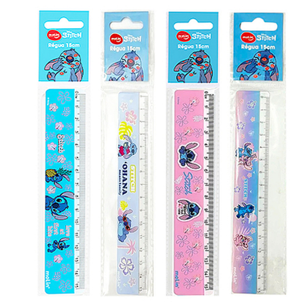 Régua Escolar Lilo & Stitch 15cm Molin