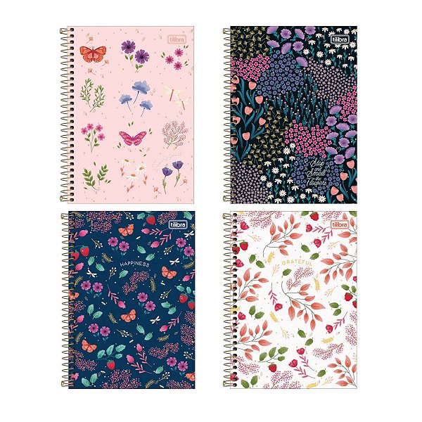 Caderno Escolar Vanille Tilibra  80 Fls 1 mat Espiral Sortida