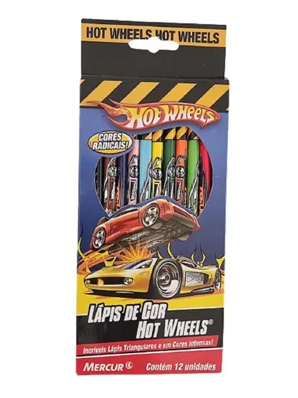 Lapis de Cor Hotwheels Mercur 12 Unidades