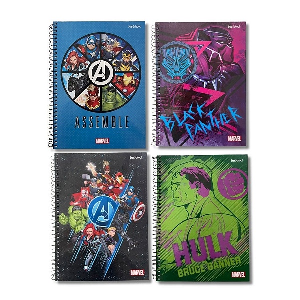 Cadernos StarSchool Avengers Marvel 80 Fls Espiral Sortida