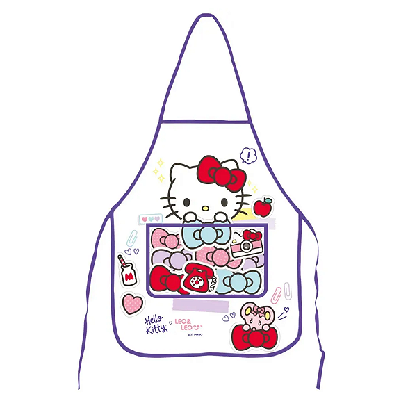 Avental Infantil Com Bolso Hello Kitty Impermeável Leo & Leo