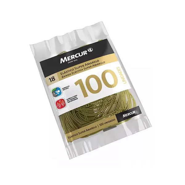 Elástico Super Amarelo 100 Unidades Mercur