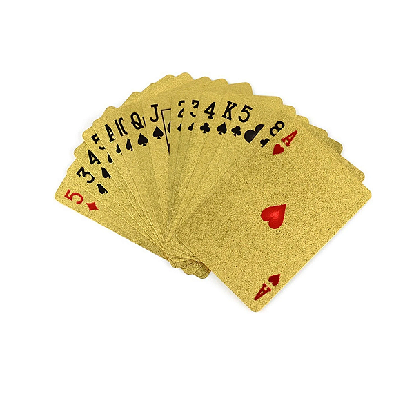 Baralho Dourado Dolar 55 Cartas Impermeável Plástico