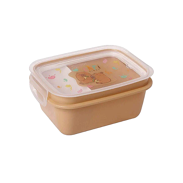 Lancheira Escolar Capivara Vibes 630ml Plasútil Marmita Infantil com Divisória