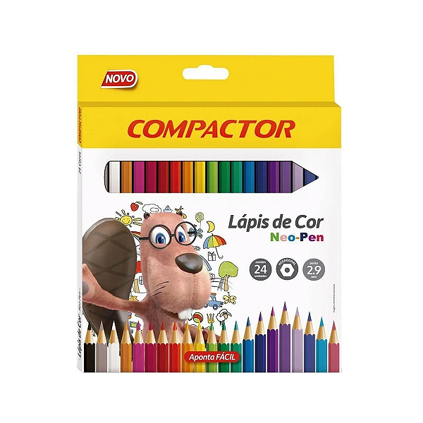 Lápis De Cor Neon-Pen 24 Cores Compactor Hexagonal 2.9mm