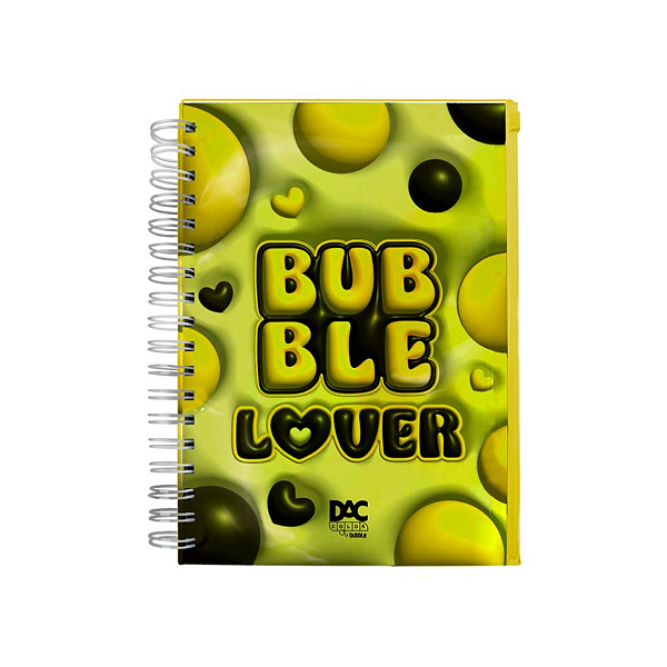 Caderno Smart Universitário Bubble Love Amarelo 10 Mat Removível 90g