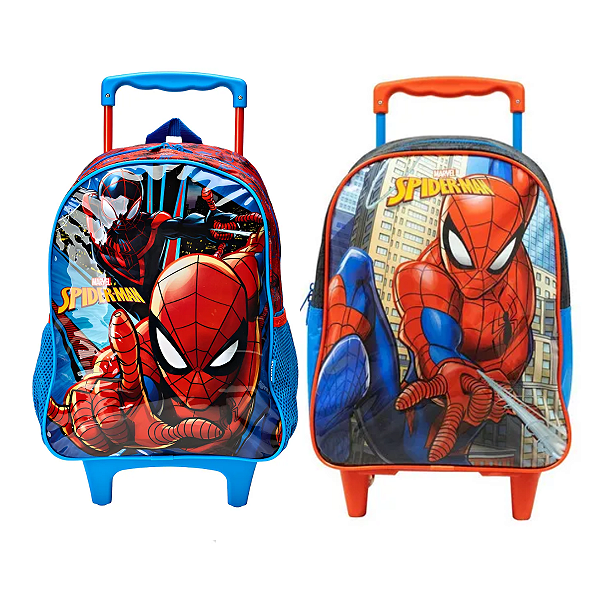 Mochila Escolar Homem Aranha Com Rodinhas Xeryus