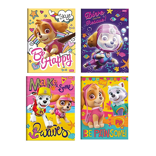 Caderno de Bilhete Patrulha Canina 1/4 Brochura Foroni