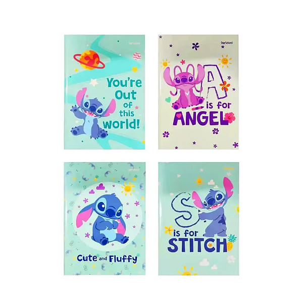 Caderno Bilhete 1/4 Lilo & Stitch Disney Brochura Foroni