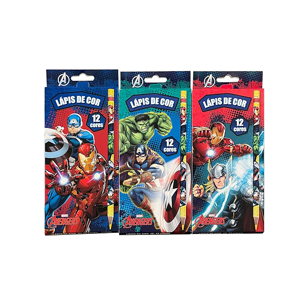 Lápis de Cor Marvel Avengers 12 Cores MoLin