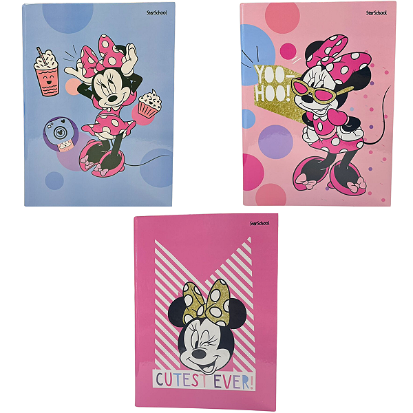 Caderno Bilhete Capa Dura Minnie 80 Folhas StarSchool