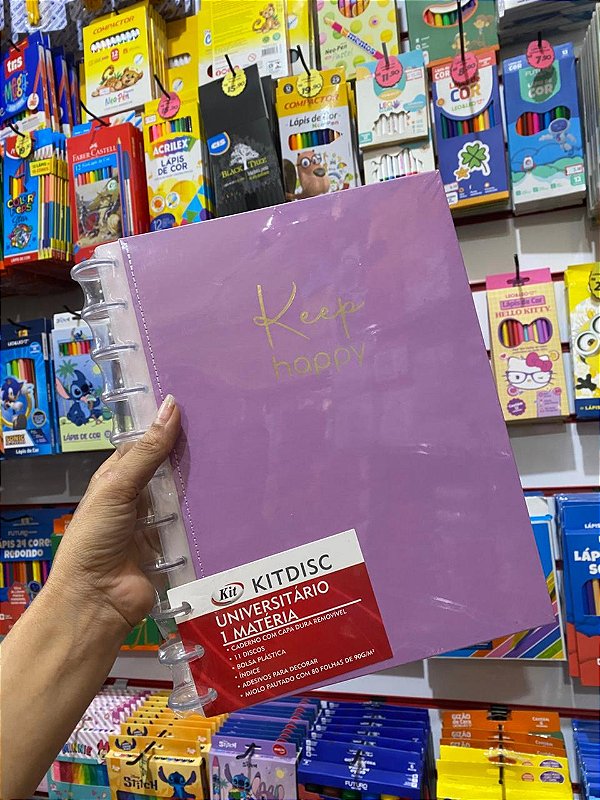 Caderno Keep Lilás 1 Mat Removível 90g Kitdisc